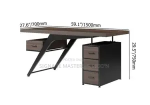 Metallic Wooden Office Table