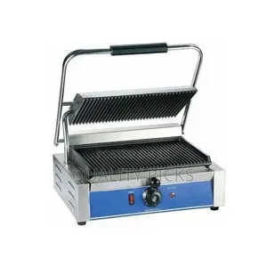 Commercial Electric Grooved Panini Sandwich Contact Grill