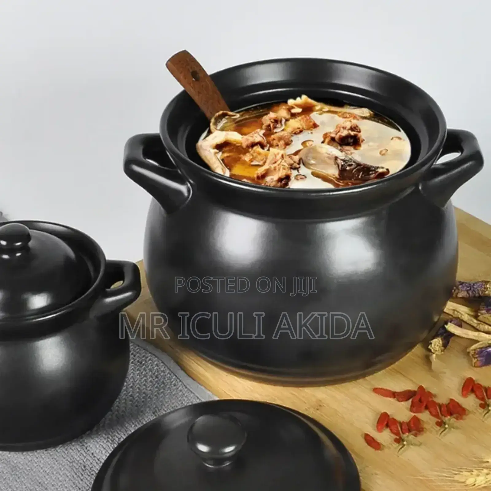 5L Ceramic Casserole Kitchen Cooking Pot WTH Lid Cover