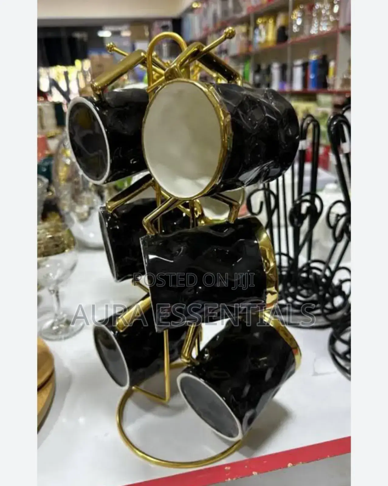 Set of 6 Mugs With Rack