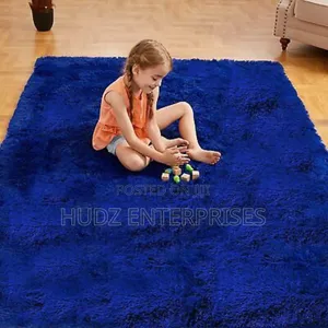 Fluffy Center Carpet Medium Size 1.5by 2meters Blue Color
