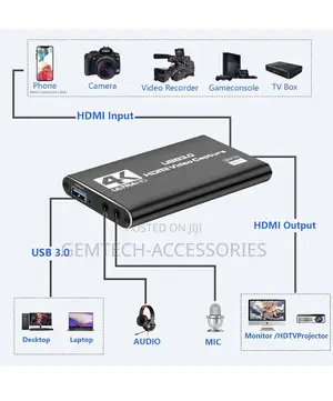 Video Game Capture Card for Streaming With PS4/PC/Camera