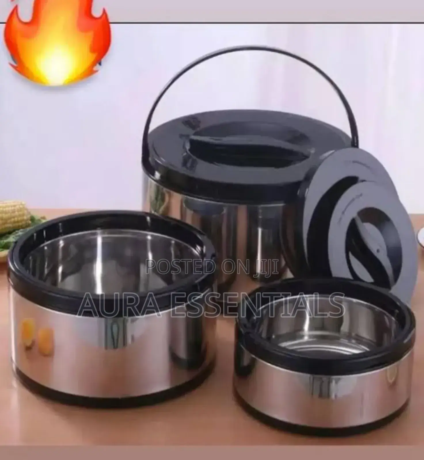 New Set of Lunch Box Round Leak-Proof Black