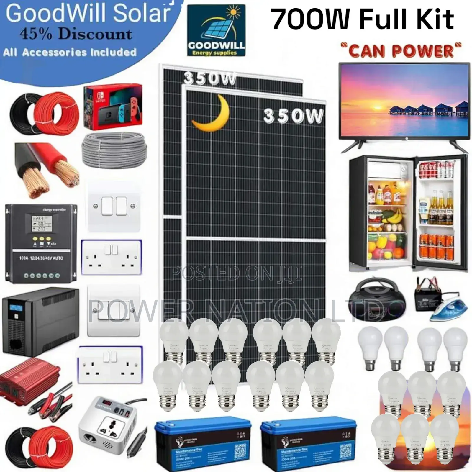 700w Solar Battery System Full Kit