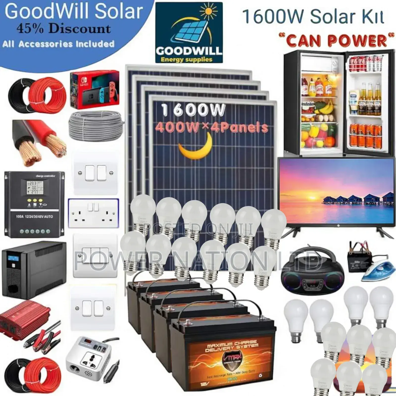 1600w Solar Energy System Full Kit
