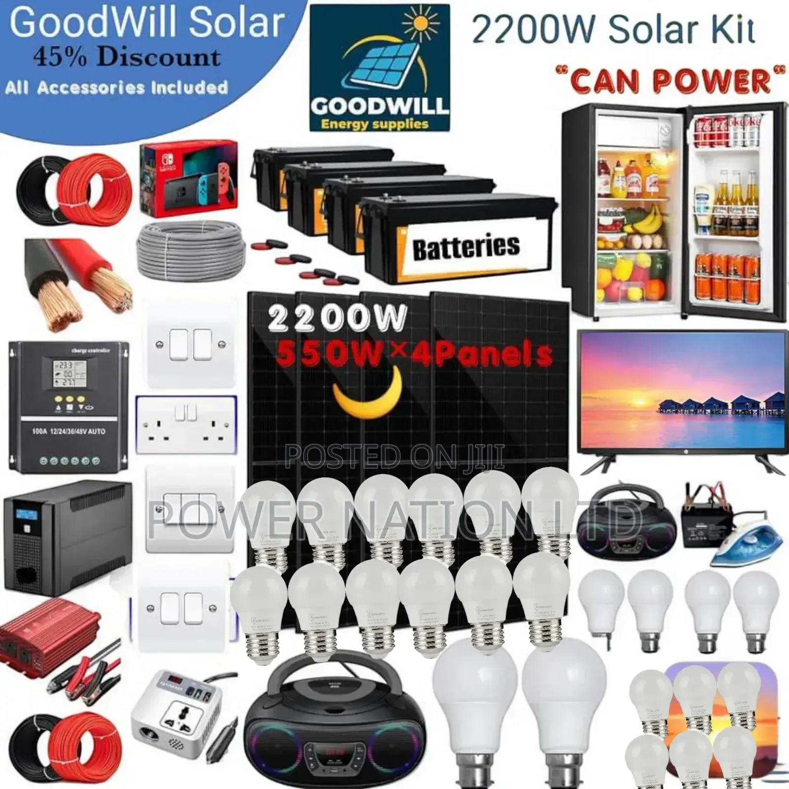 2200w Solar Energy System Full Kit