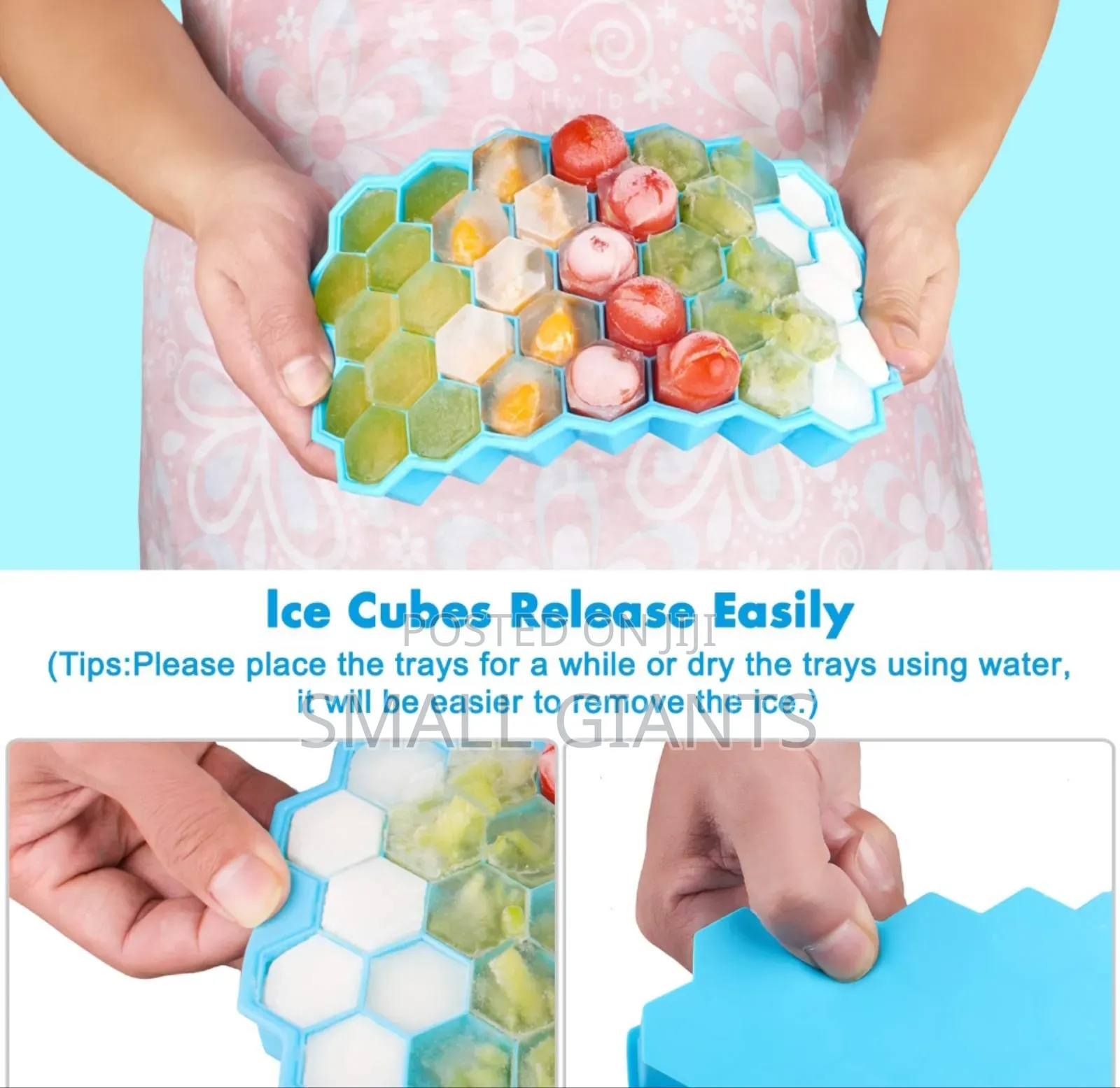 Ice Cube Trays With Removable Anti-Overflow Lids
