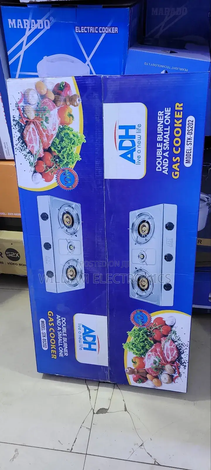 Gas Cooker ADH Double Burner With a Small One