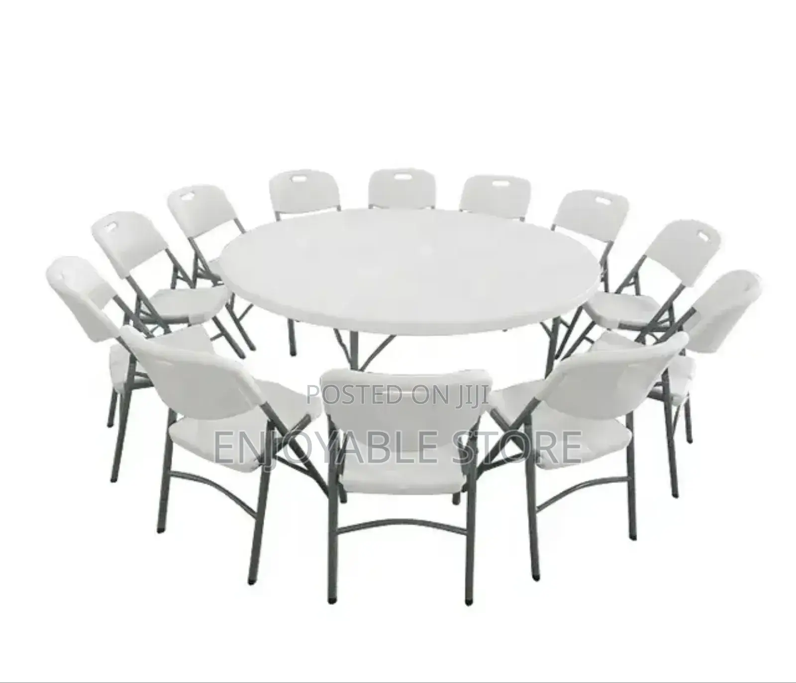 Cocktail Plastic Foldable Round Table and Chairs (12 People)