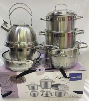12pcs Korkmaz Stainless Steel Cookware Set