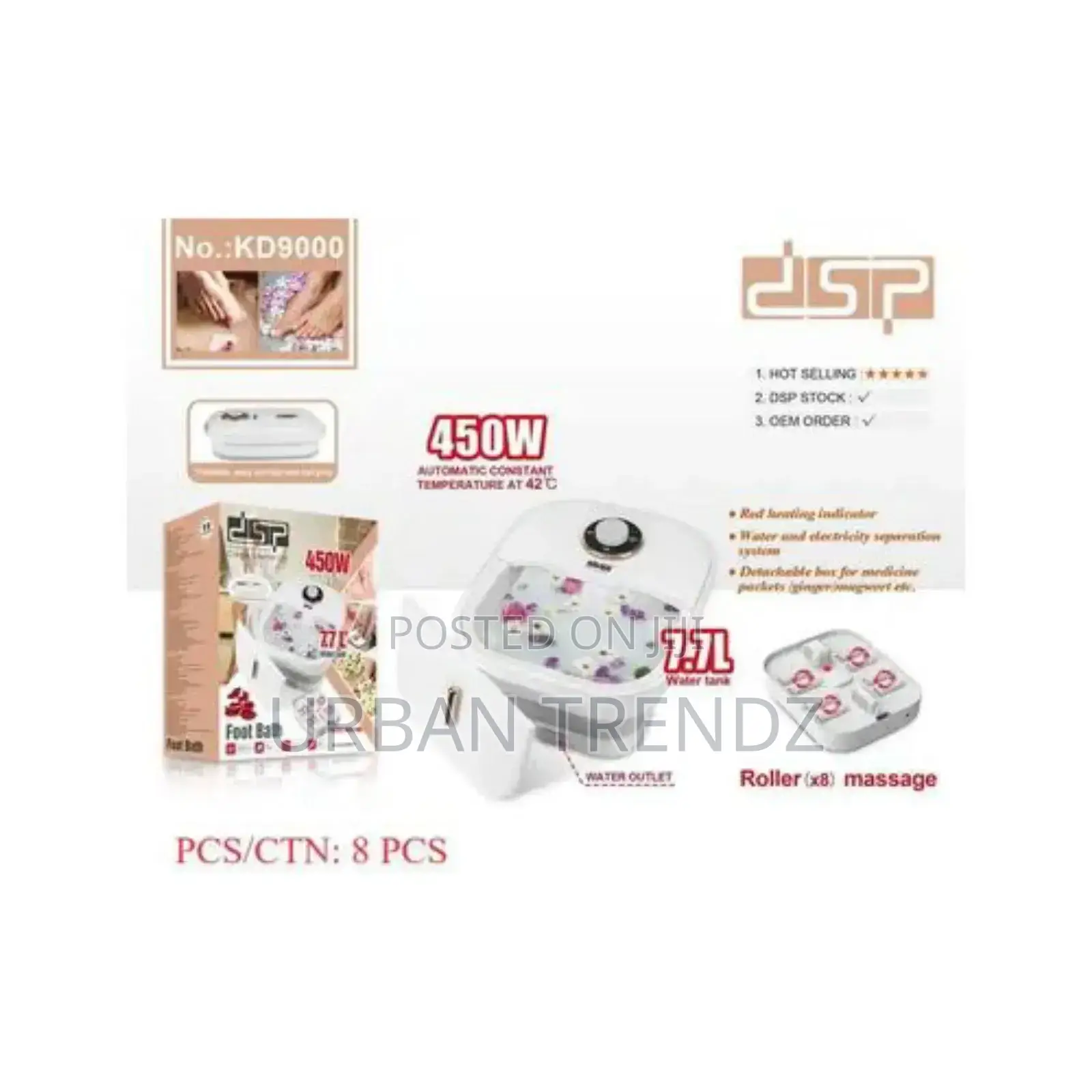 Electric Foot Bath Roller Massage Machine -Multicolour