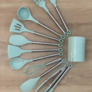 11 PCS Silicone Utensils Set Food Grade Steel for Cooking