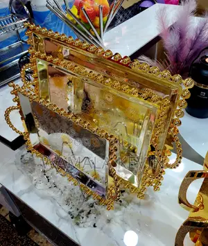 Serving Tray a Set of 3pcs Gold