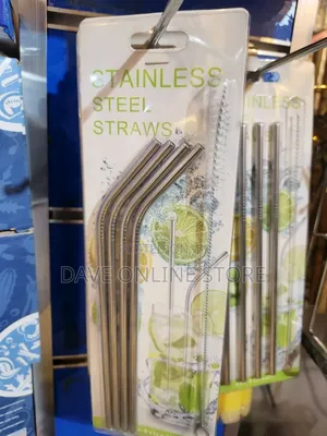 Re-Usable Stainless Steel Drinking Straws and Cleaning Brush