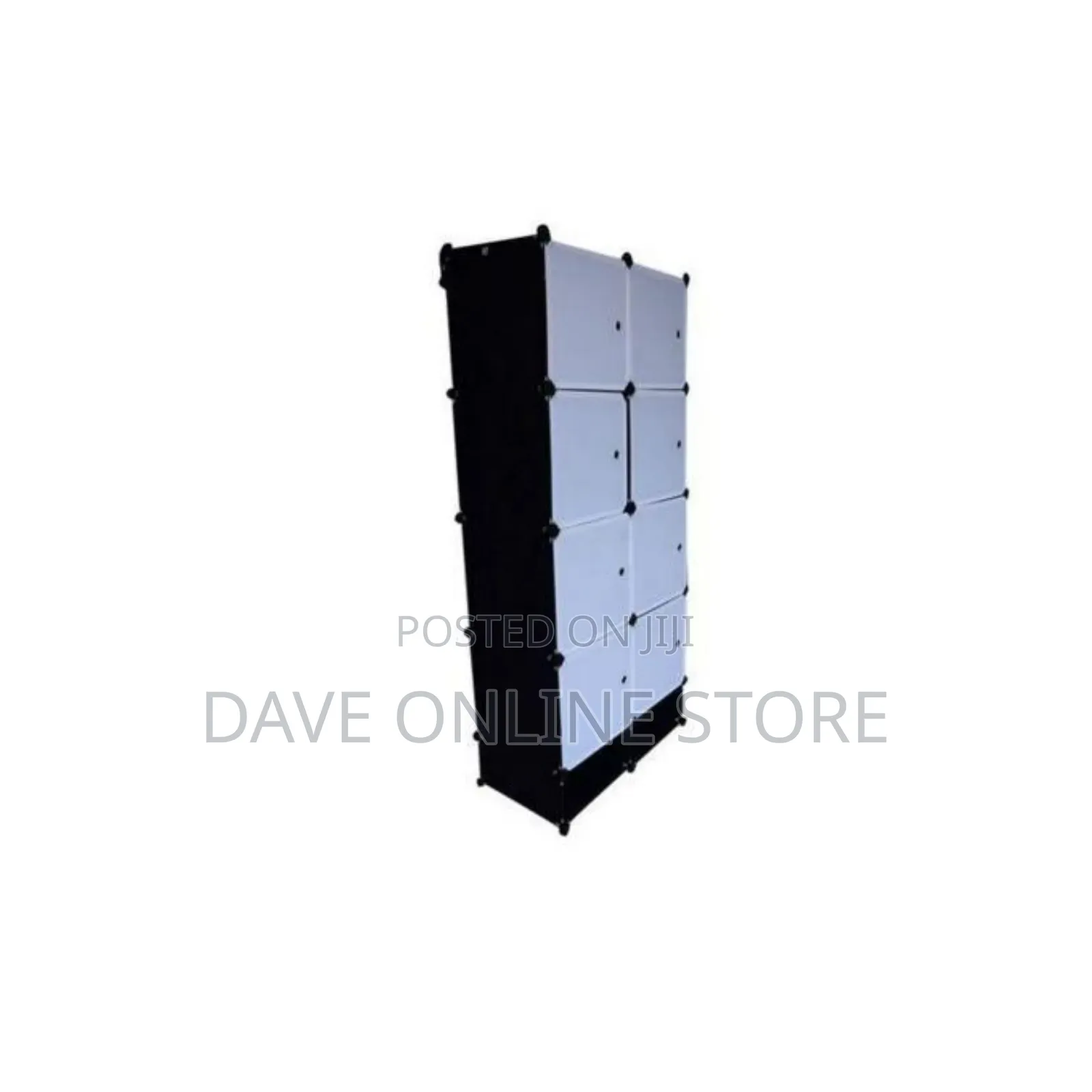2 Column Plastic Closet – Gray, Black Transparent