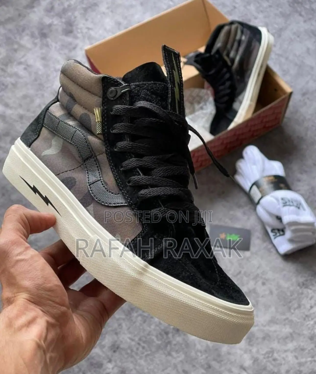 Original Sk8 Hi Vintage Vans Notchback Multi Cam Black