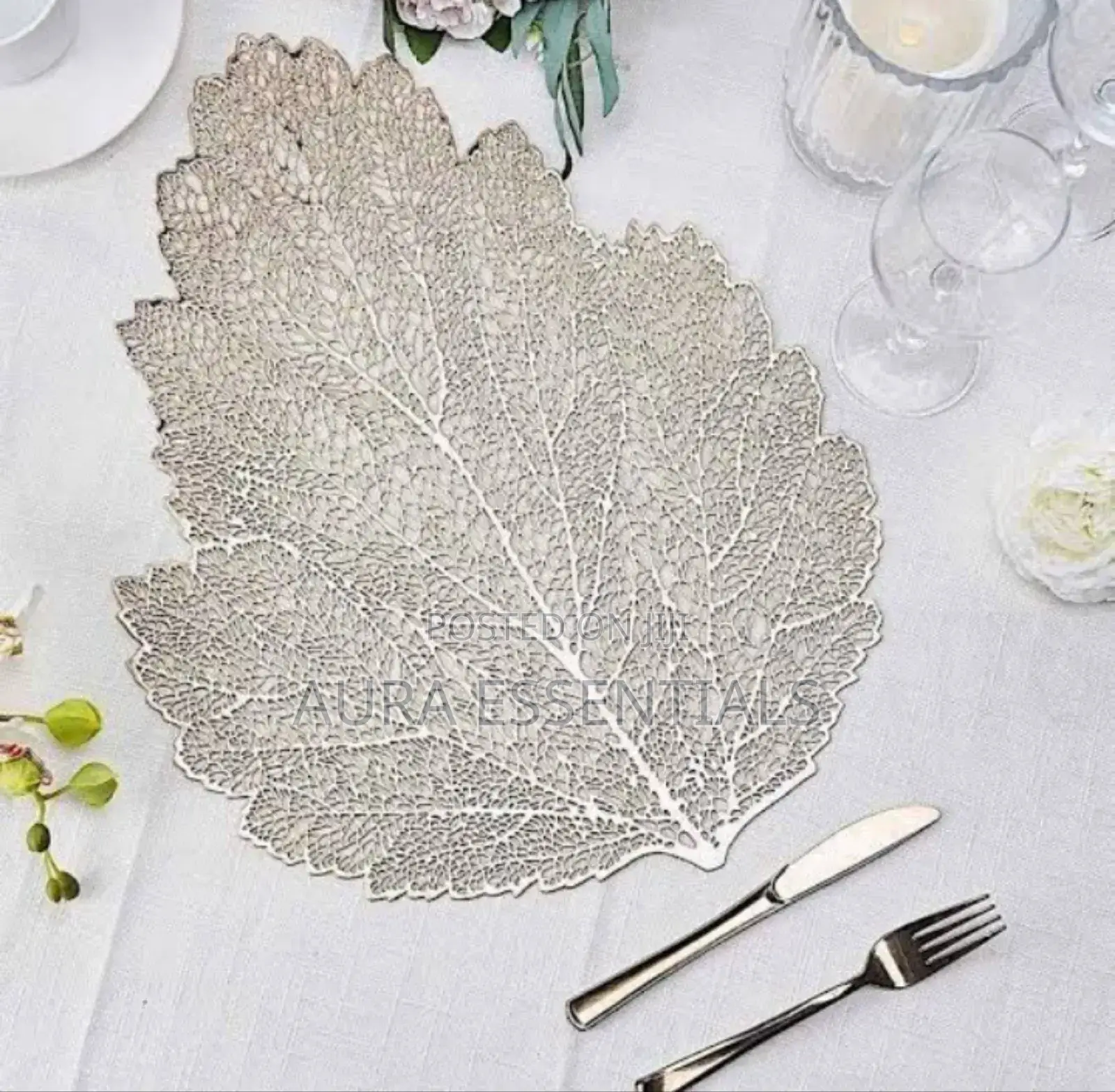 6pcs Protective Plastic Leaf Placemats