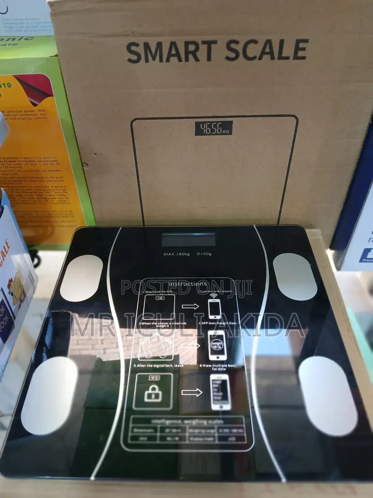 180kgs Bluetooth Smart Weighing Scale With Body Fat Analyzer