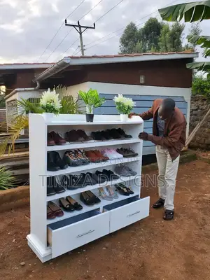 White Shoe Rack With Drawers