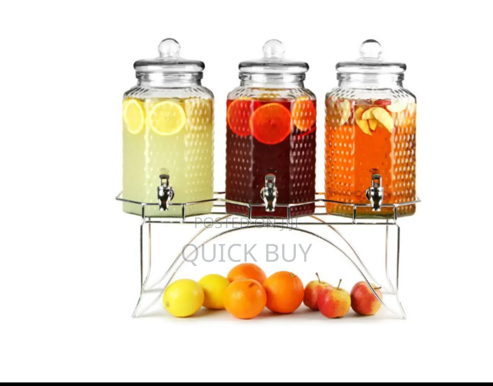 Handy Heavy Duty Triple Beverage Glass Dispenser,With Stand