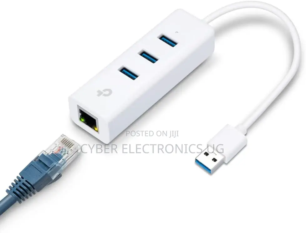 USB 3.0 to 3 Port Usb Hub to Ethernet RJ45 Adapter