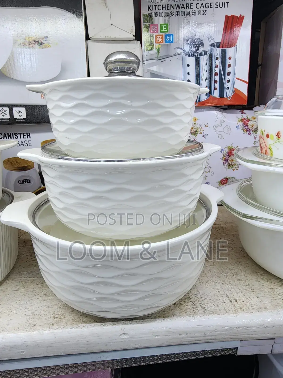 New 3pcs Ceramic Soup Pots