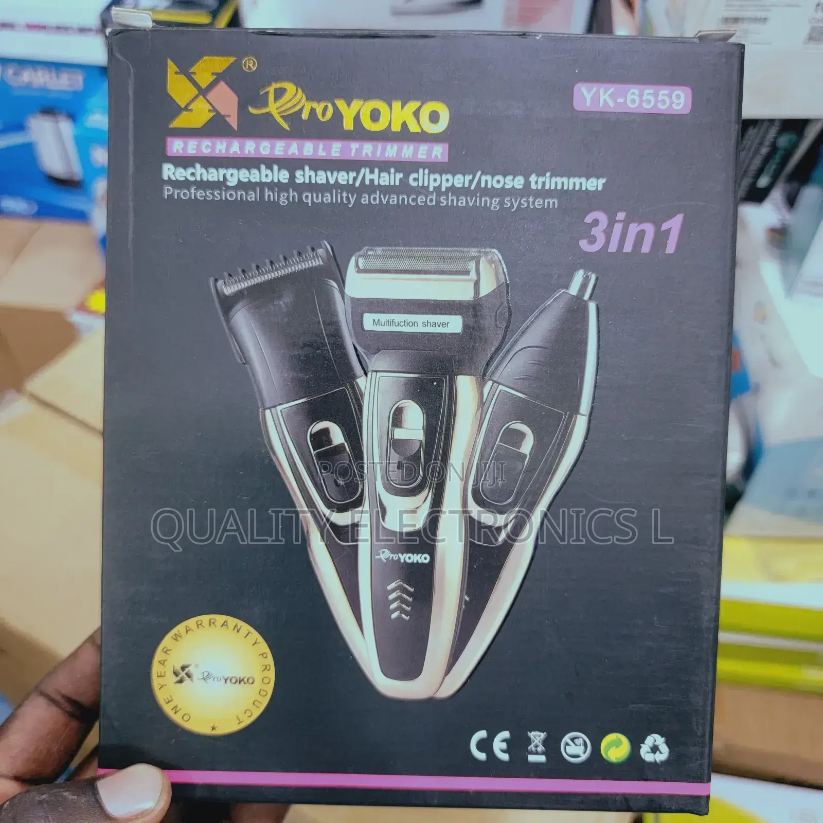 Yoko Rechargeable Shaver, Hair Clipper and Nose Trimmer