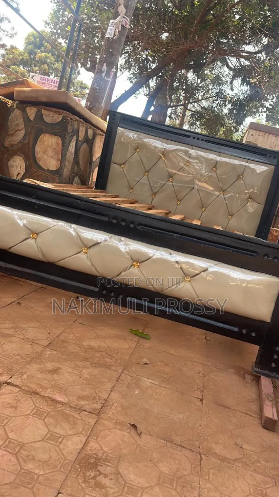 5by6 Cream Leather Bed 5by6 Bed