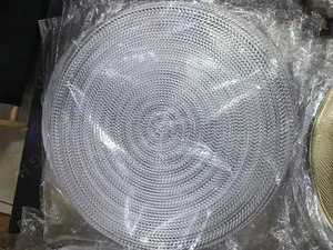 Round Decorative Stylish Place Mats Silver 6pcs