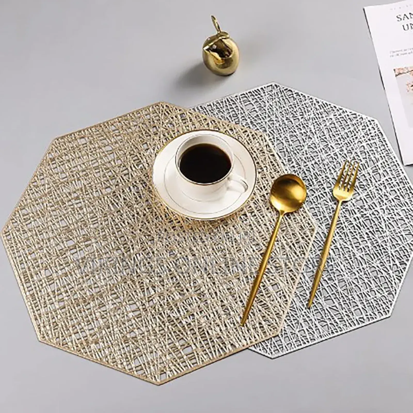 Hollow Out Table Mats Table Coaster Placemats Gold