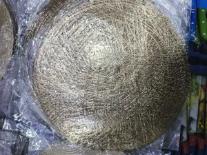 6 PCS Round Hollow Out Gold Table Mats