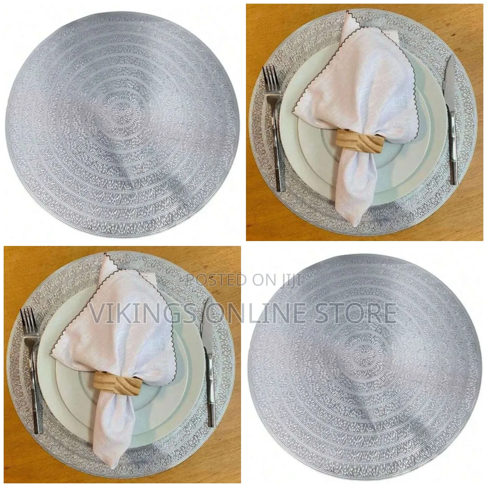 Silver Procook Vinyl Round Place Mats 6pcs