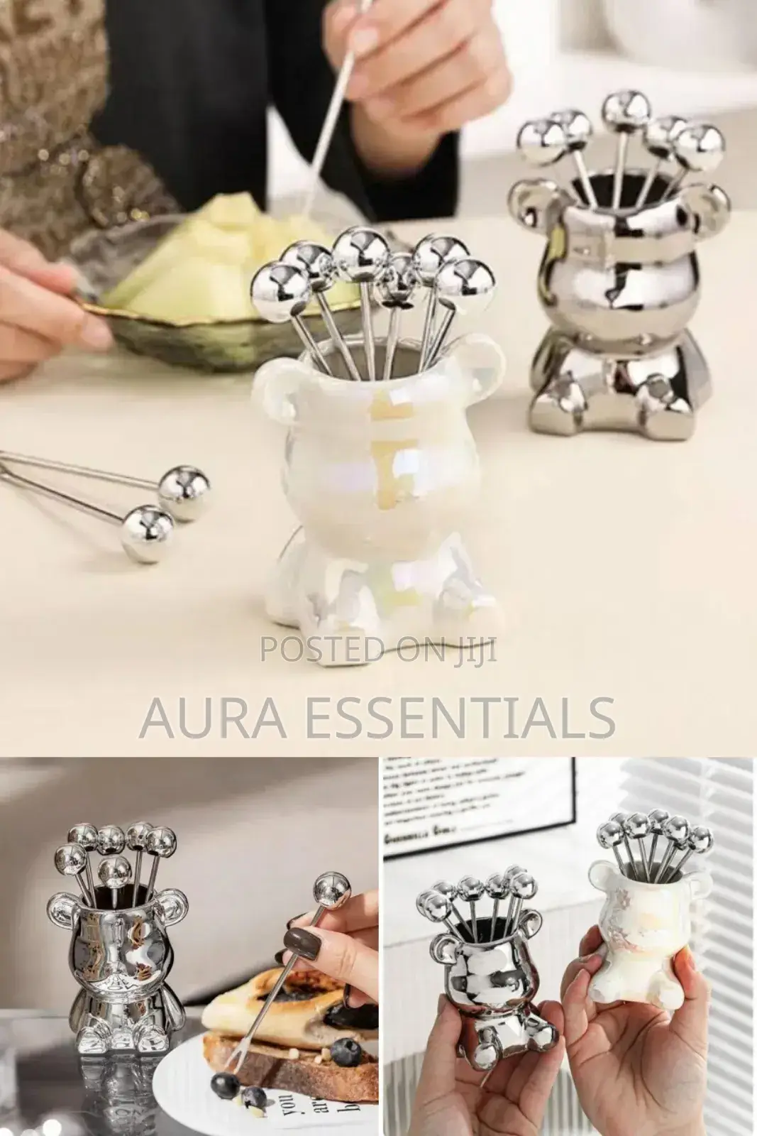 Light Luxury Nordic Bear Fruit Fork Set