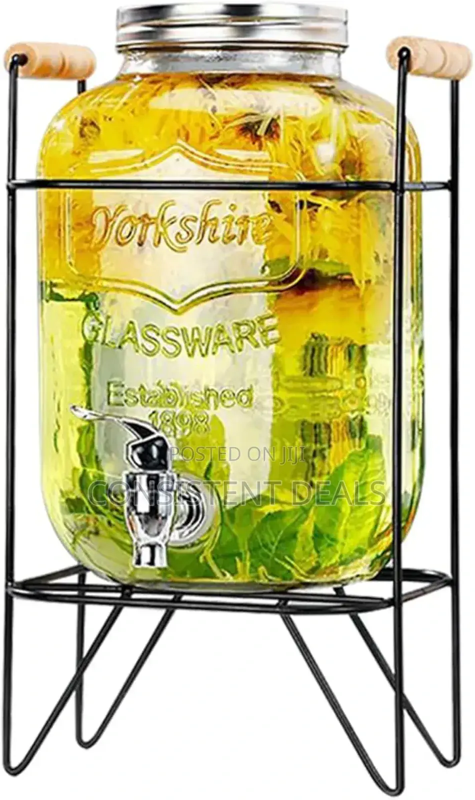 Glass Beverage Dispenser/ Juice Dispenser Jar