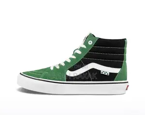 Original Black/Green Vintage Vans Sk8 Hi Top Sneakers