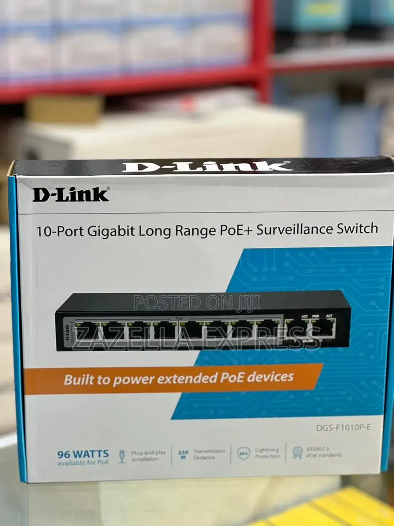 10-Port 10/100/1000base-T Long Range 250m Poe+ Surveillance