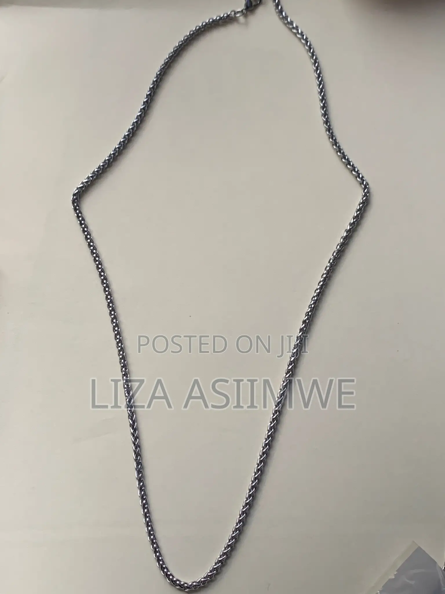 Medium Long Thin Silver Necklaces for Men