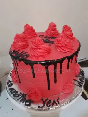 Color Red Cakes Birthdays Parties Surprises Black Drip 24