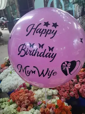 Balloon Birthdays Decorations Pinky Colours in Black