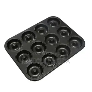 12pcs Nonstick Donut Making Pan Tray