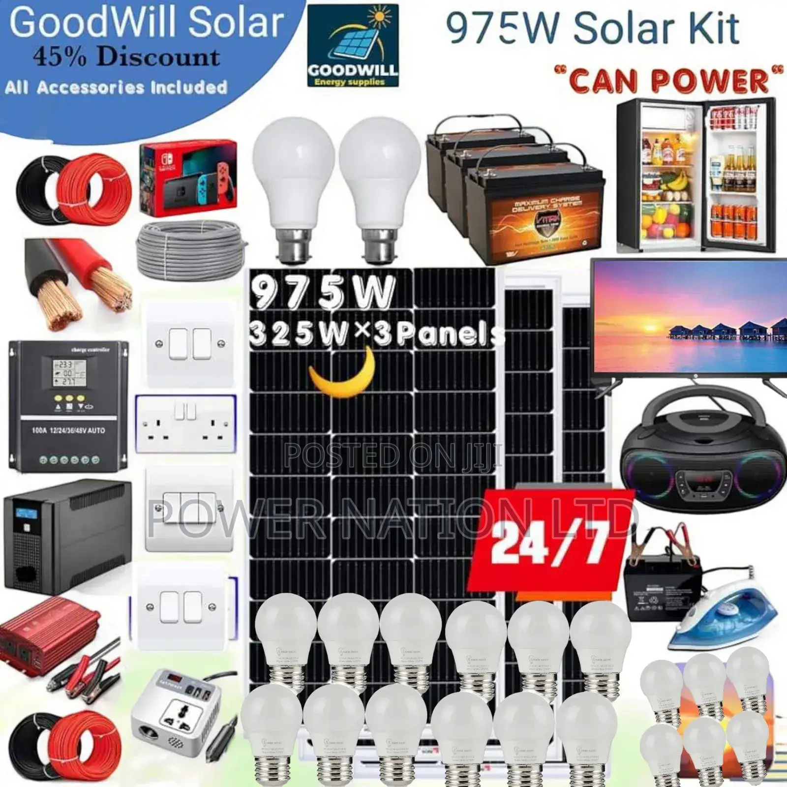 975w Solar Energy System Full Kit