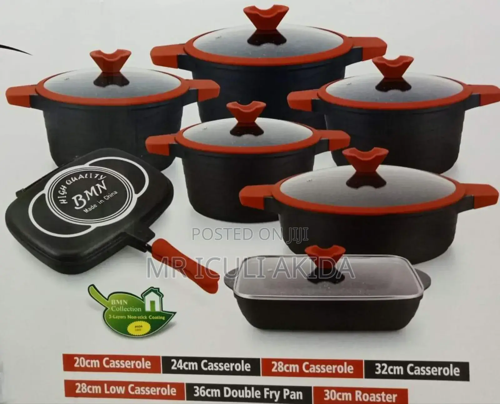Original BMN 14pcs Non-Stick Cookware Pots Pans Set