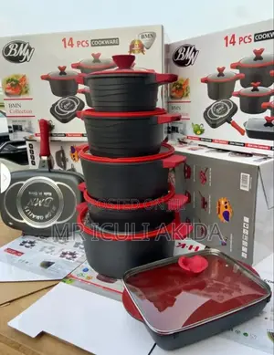 Original BMN 14pcs Non-Stick Cookware Pots Pans Set