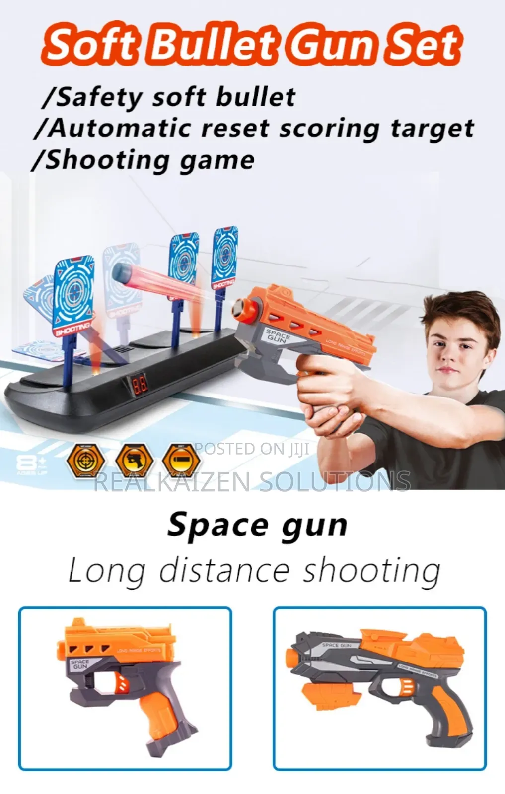 SHOOT Automatic Reset Children Soft Bullet Gun Target Set