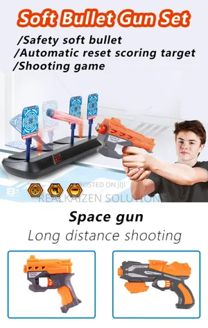 SHOOT Automatic Reset Children Soft Bullet Gun Target Set