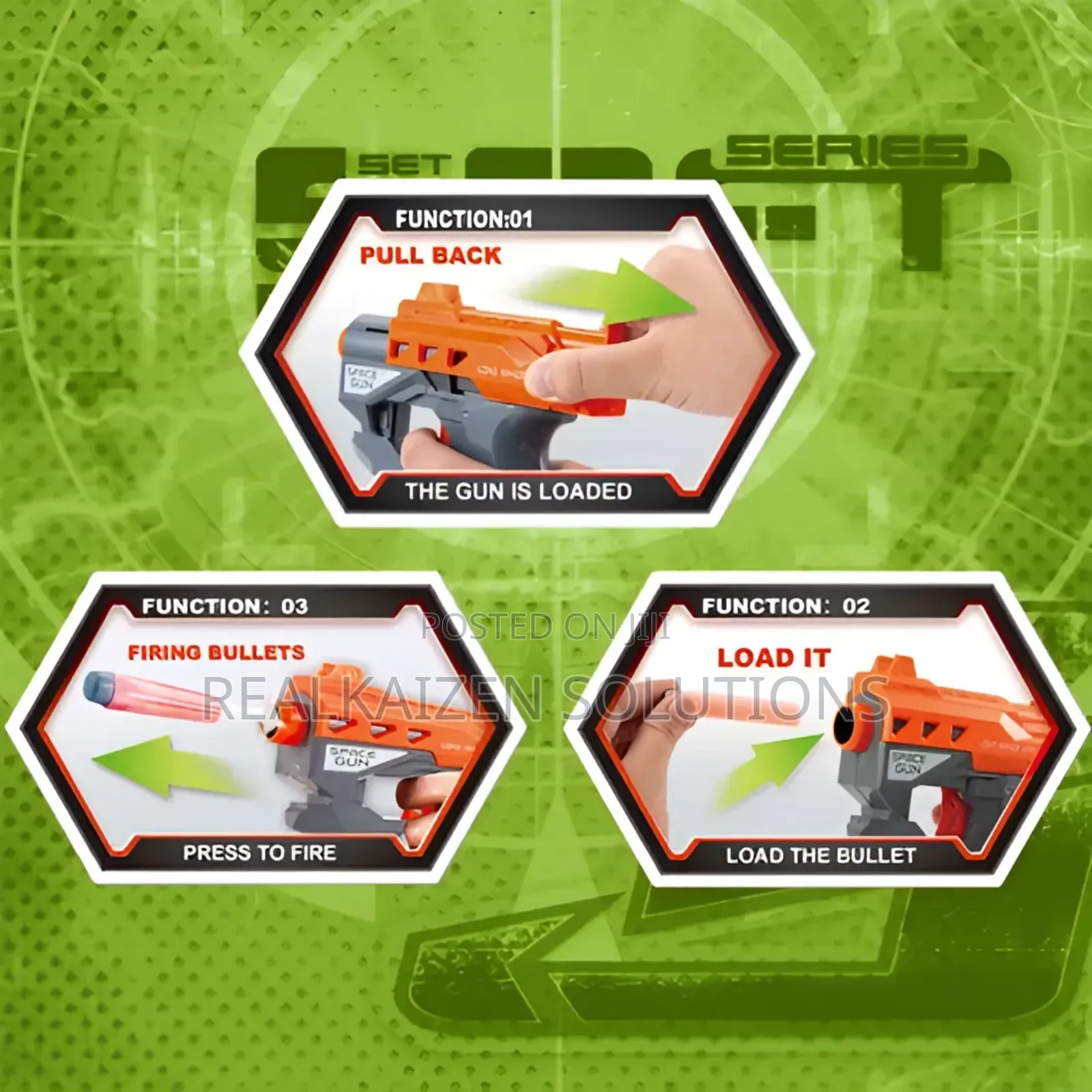 SHOOT Automatic Reset Children Soft Bullet Gun Target Set