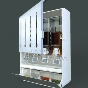 Multifunction Wall Mounted Spice Rack Seasoning Storage Box
