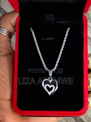 Silver Double Heart Necklace for Ladies
