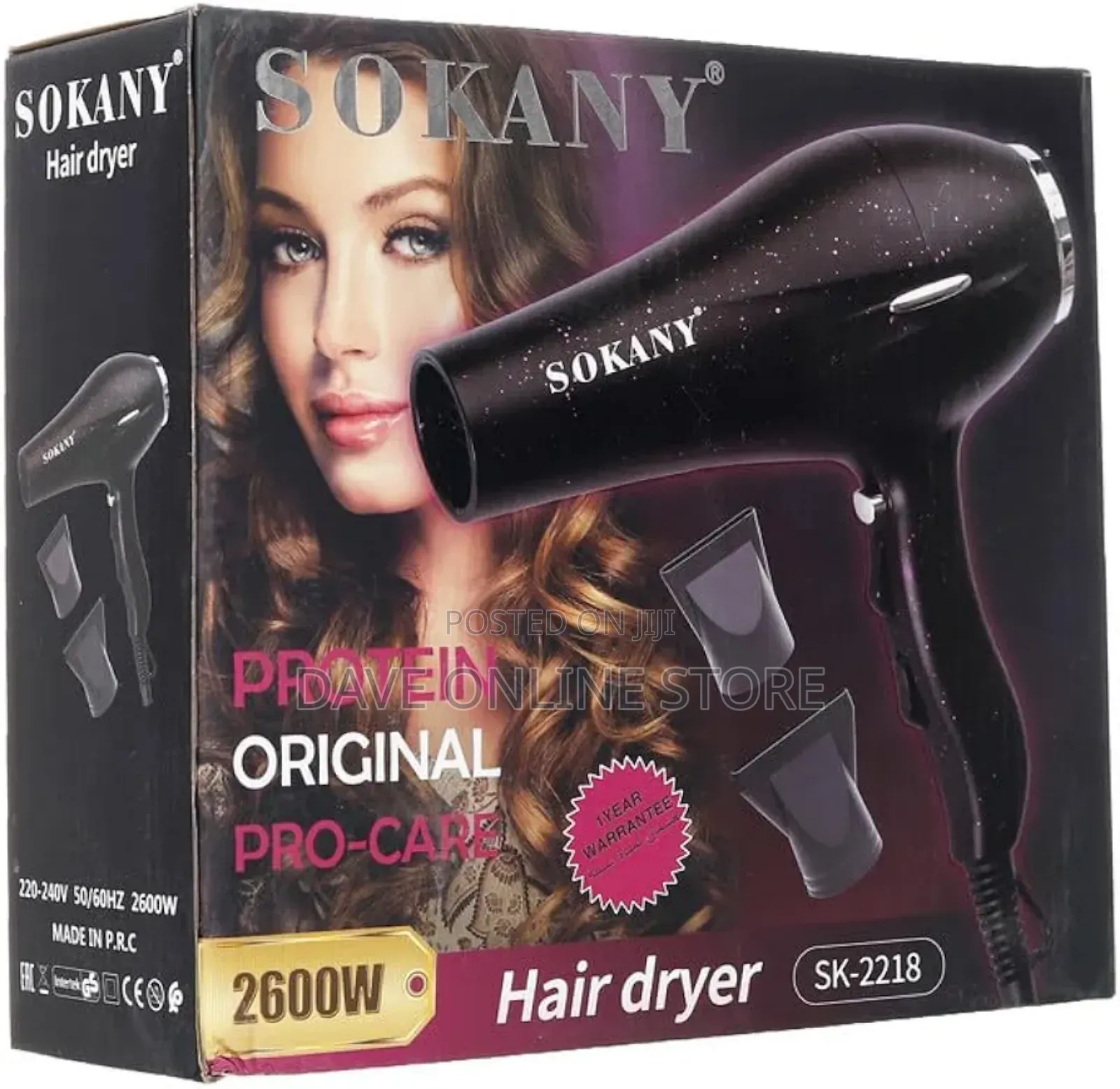 Sokany Sk-2218 Hair Dryer - Black