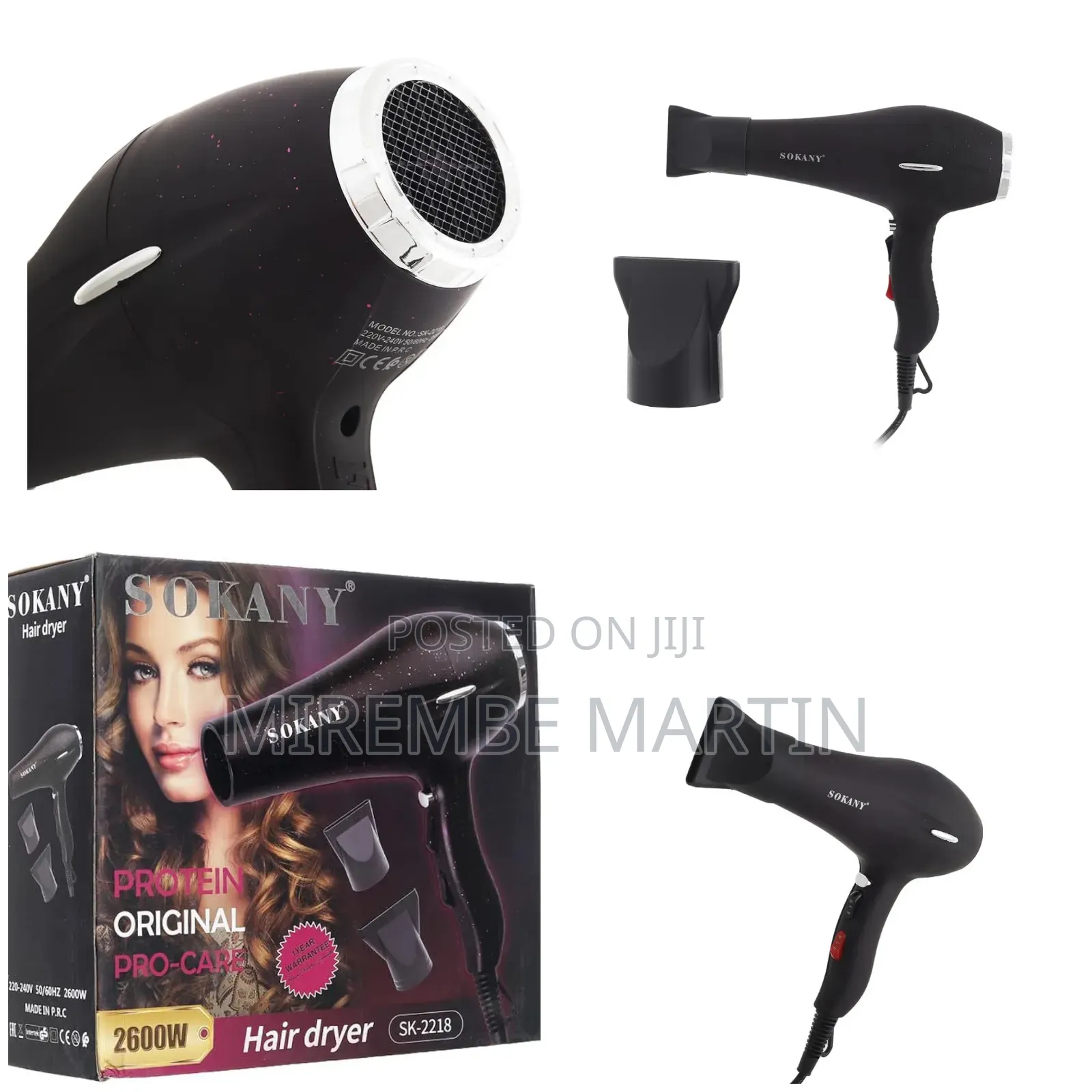 Sokany Sk-2218 Hair Dryer - Black